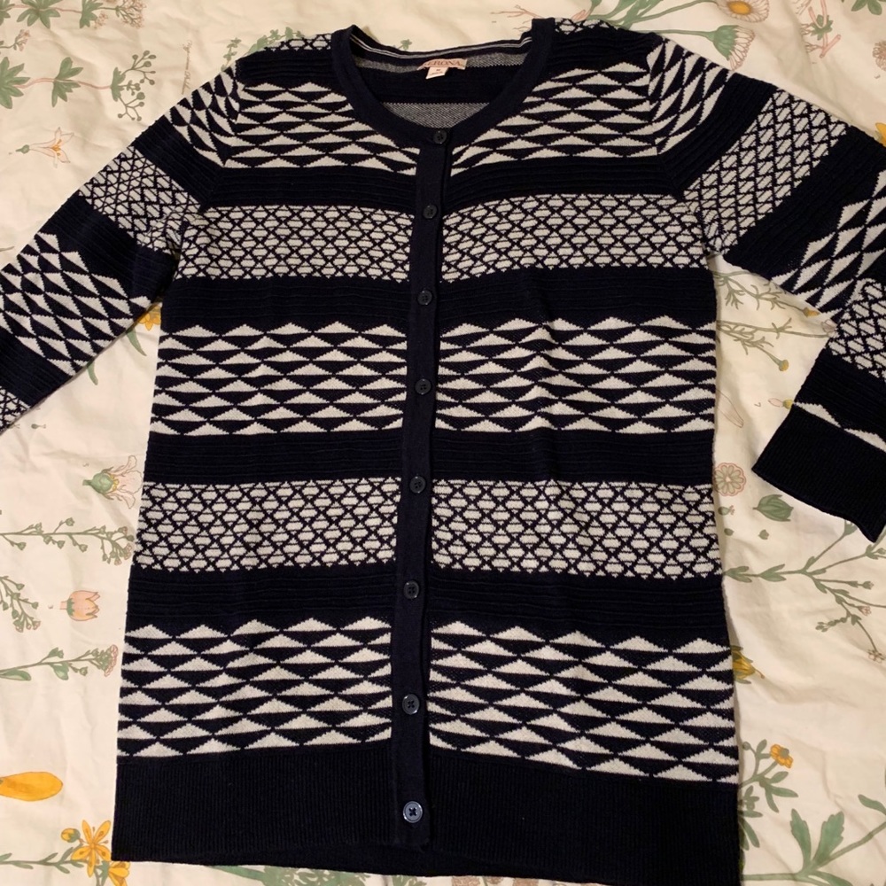 NWOT Black + White Geometric Cardigan